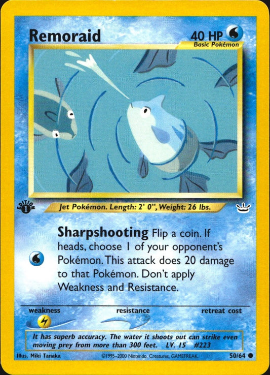 Remoraid 50/64 Neo Revelation Common Pokemon 1st Edition Near Mint