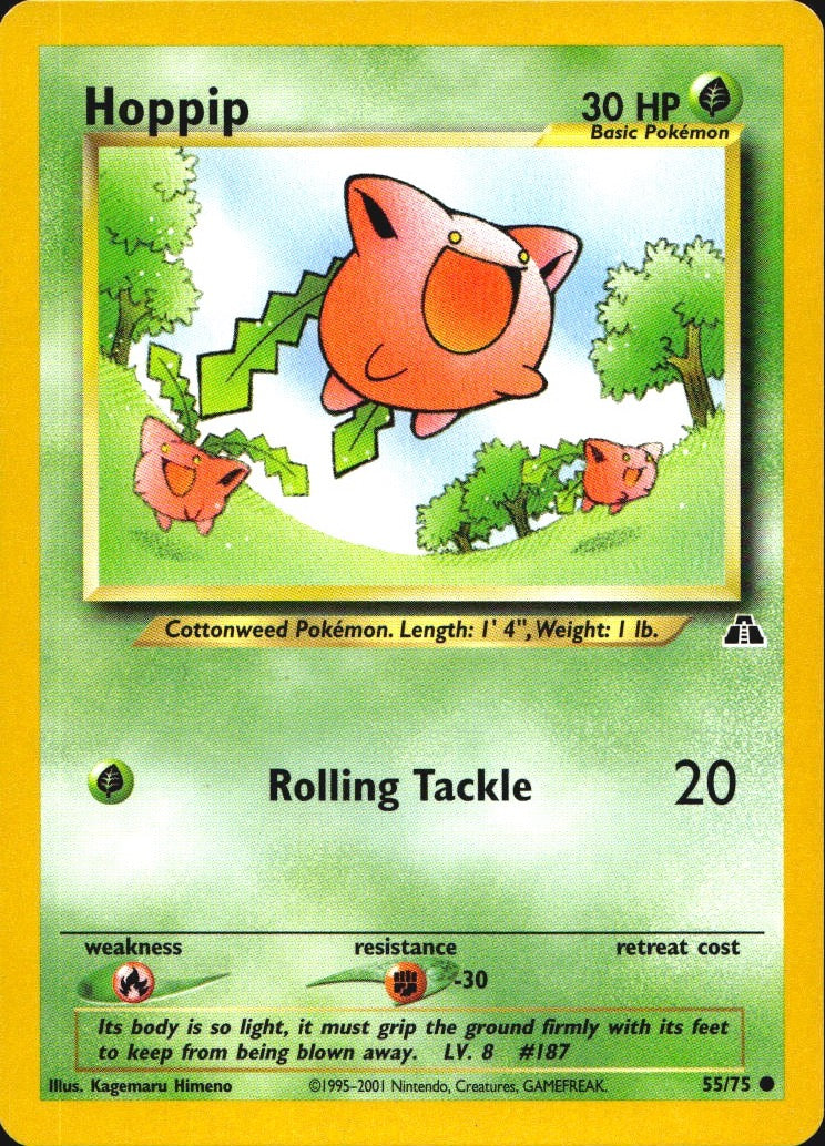 Hoppip 55/75 Common Neo Discovery Pokemon Near Mint