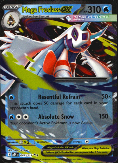 Mega Froslass ex 047/217 Ascended Heroes Double Rare Pokemon Holo Near Mint