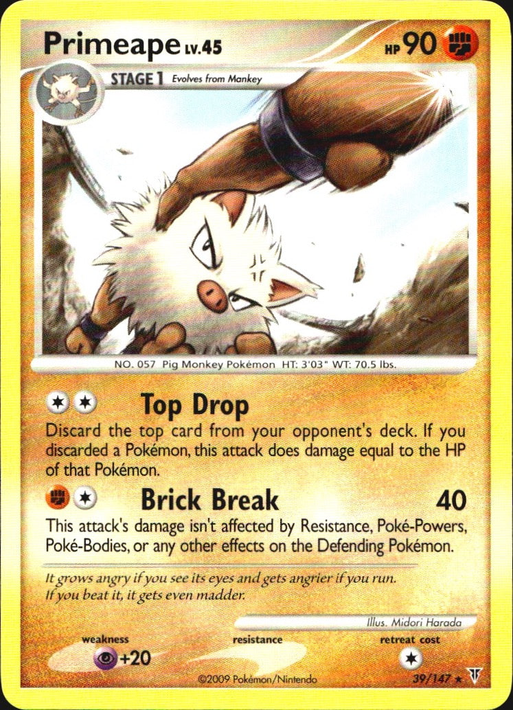 Primeape 39/147 Supreme Victors Rare Pokemon Near Mint
