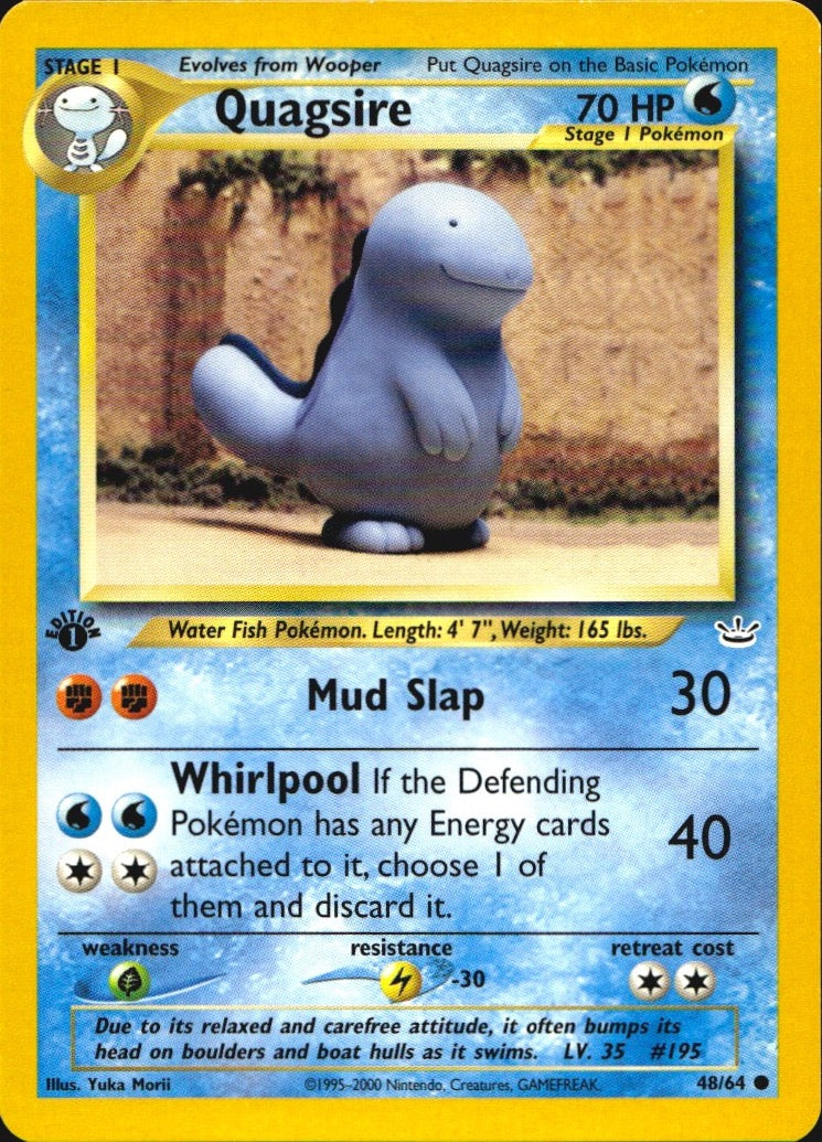 Quagsire 48/64 Neo Revelation Common Pokemon 1st Edition Near Mint
