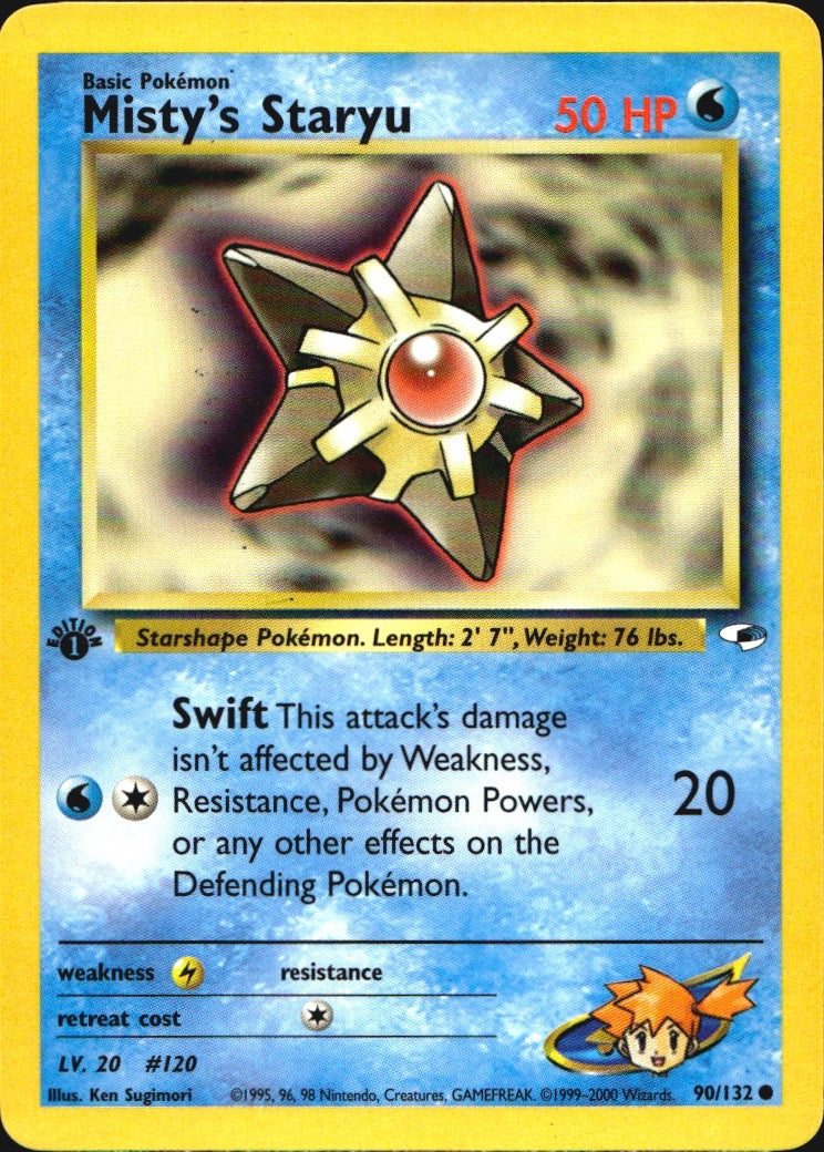 Misty's Staryu 90/132 Gym Heroes Common Pokemon 1st Edition Near Mint