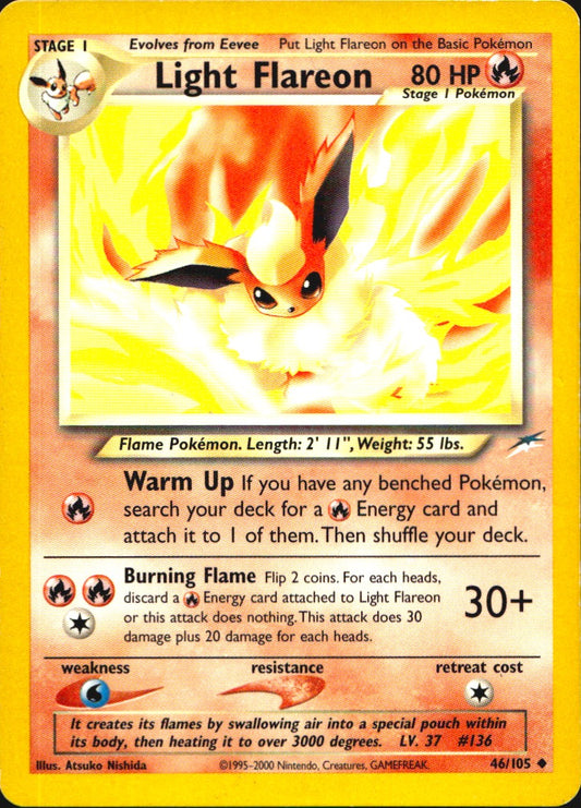 Light Flareon 46/105 Uncommon Neo Destiny Pokemon Lightly Played