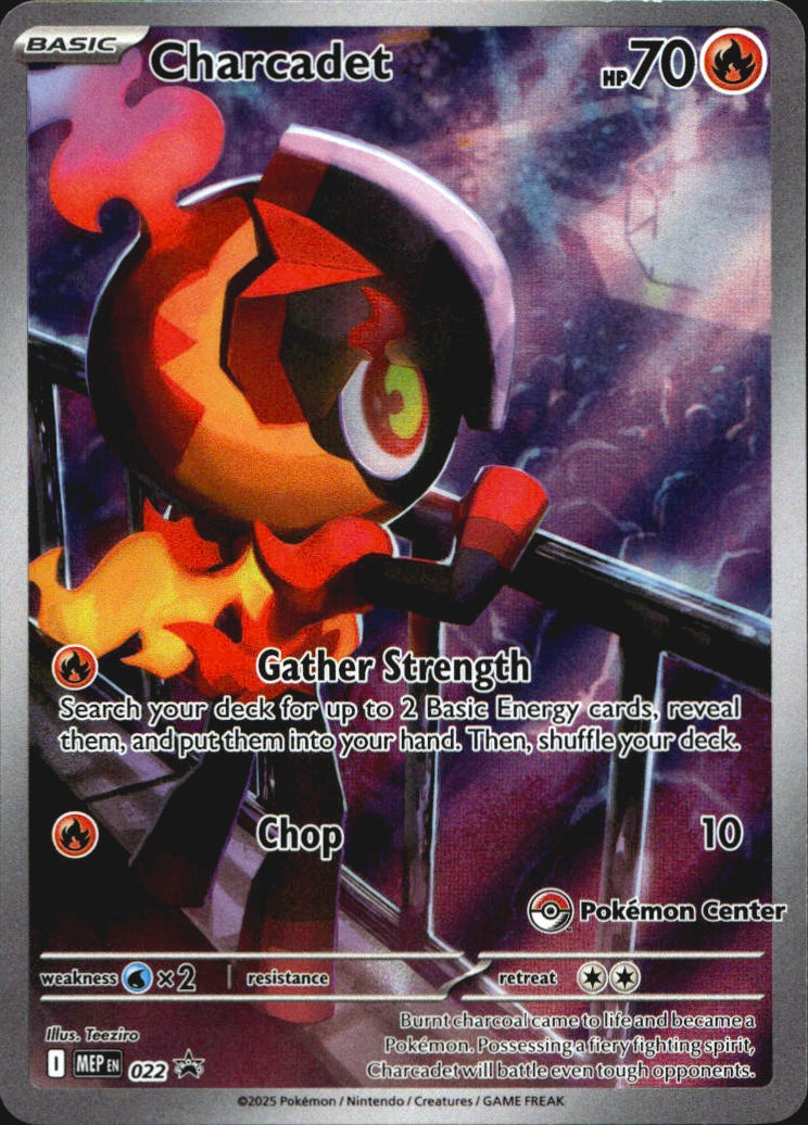 Charcadet Pokemon Center Stamp 022 ME: Mega Evolution Promo Holo Pokemon NM