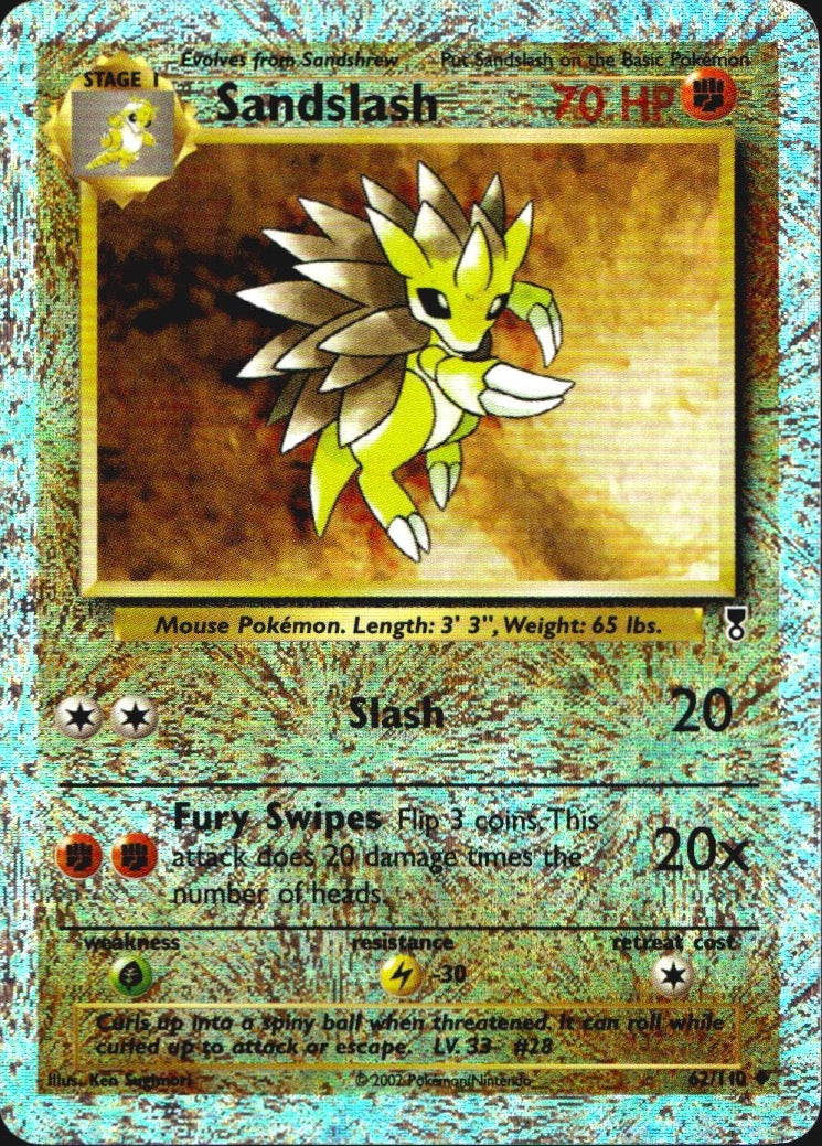Sandslash 62/110 Uncommon Legendary Collection Pokemon Reverse Holo LP