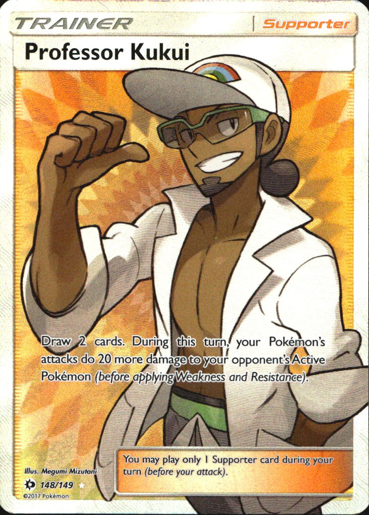 Professor Kukui (Full Art) 148/149 SM Base Set Holo Ultra Rare Pokemon Near Mint