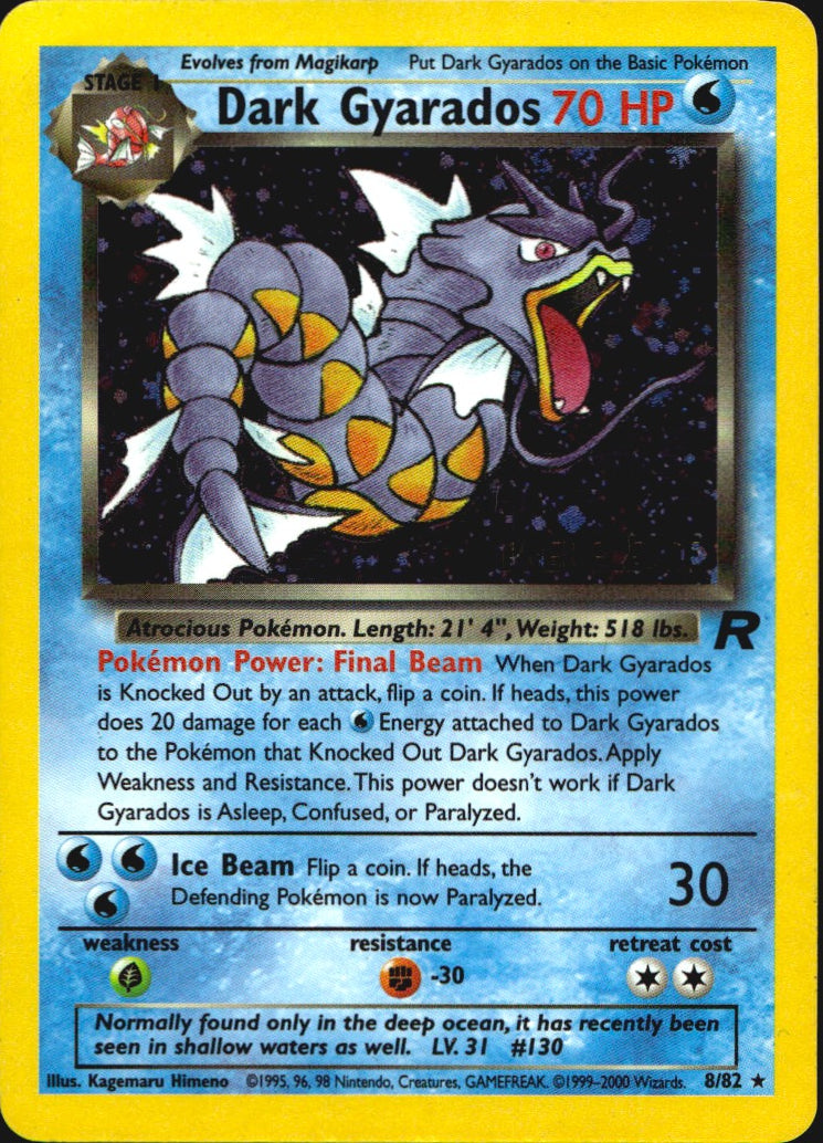 Dark Gyarados (Prerelease) 08/82 WoTC Promo Holo Promo Pokemon Moderately Played