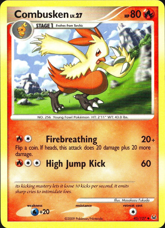Combusken 45/127 Platinum Uncommon Pokemon Near Mint
