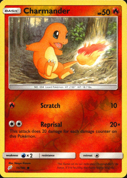 Charmander 11/181 Common Team Up Pokemon Reverse Holo Near Mint