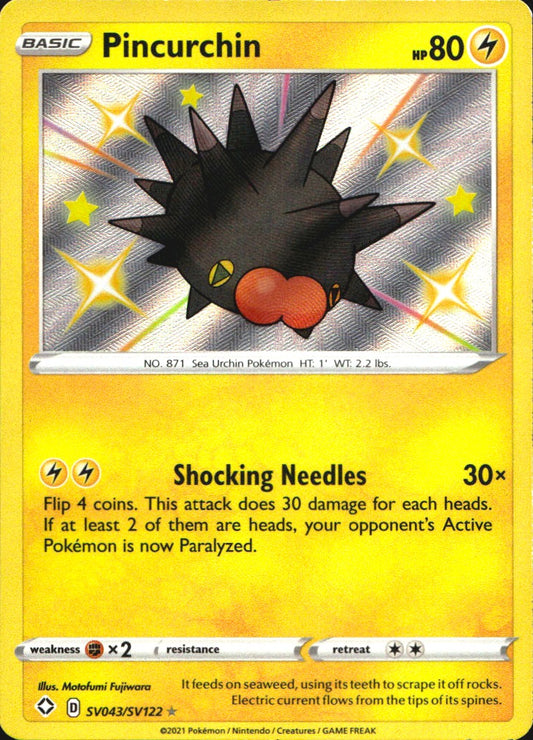 Pincurchin SV043/SV122 Shiny Rare Shining Fates Shiny Vault Pokemon Near Mint