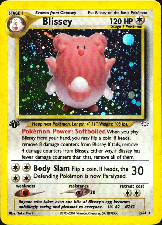 Blissey 2/64 Rare Neo Revelation Pokemon 1st Edition Holo Near Mint