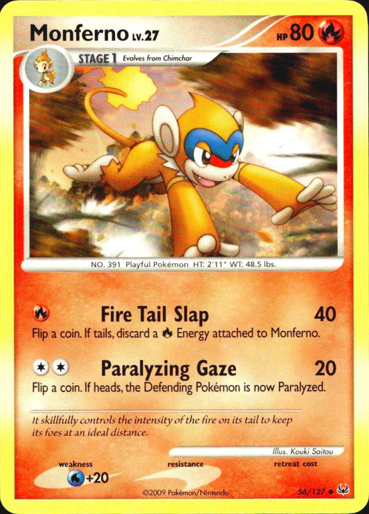 Monferno 56/127 Platinum Uncommon Pokemon Near Mint