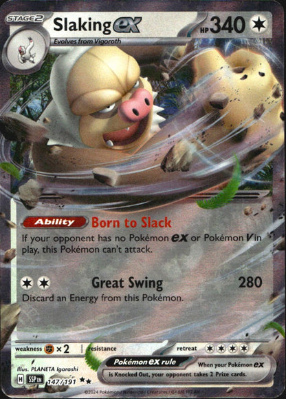 Slaking ex 147/191 Surging Sparks Double Rare Pokemon Holo Near Mint