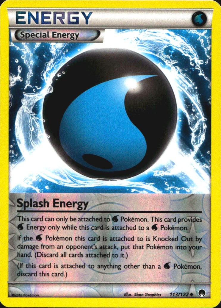 Splash Energy 113/122 Uncommon BREAKpoint Pokemon Reverse Holo Near Mint