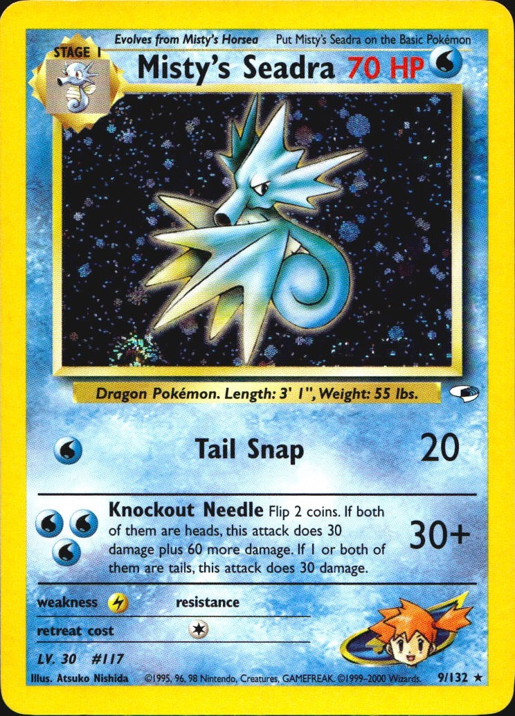 Misty's Seadra (Prerelease) 009/132 Holo Promo WoTC Promo Pokemon Near Mint