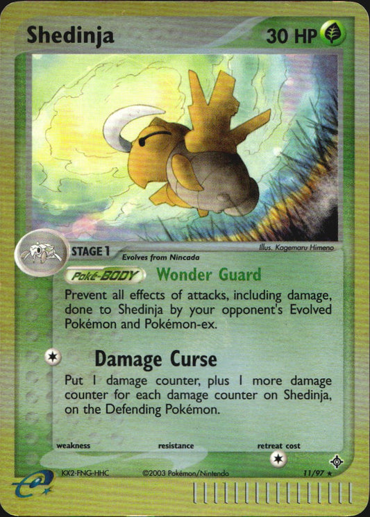 Shedinja 11/97 Holo Rare Dragon Pokemon Reverse Holo Moderately Played