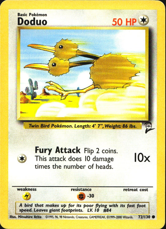 Doduo 72/130 Base Set 2 Common Pokemon Near Mint