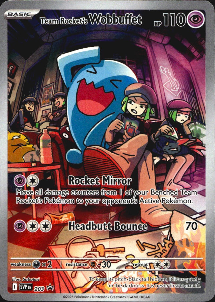 Team Rocket's Wobbuffet 203 Scarlet & Violet Promo Holo Promo Pokemon Near Mint