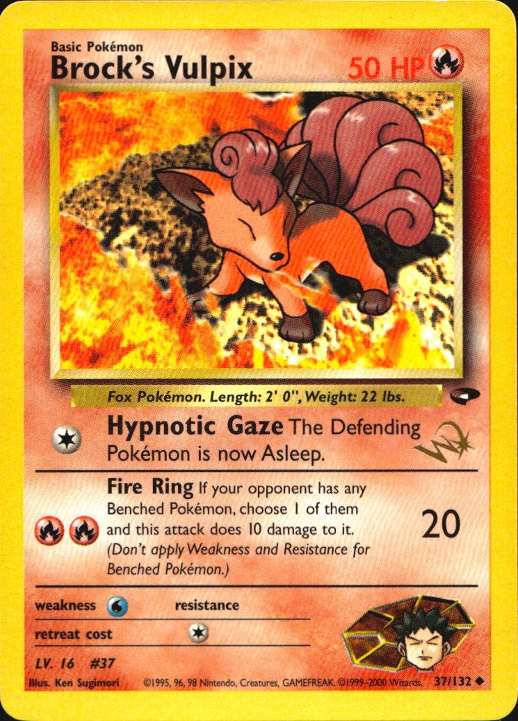 Brock's Vulpix [W Stamped] 037/132 WoTC Promo Promo Pokemon Near Mint