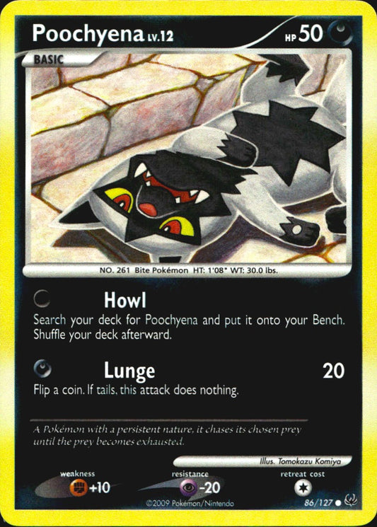 Poochyena 86/127 Platinum Common Pokemon Near Mint