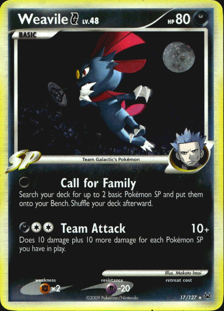 Weavile G 17/127 Platinum Holo Rare Pokemon Near Mint