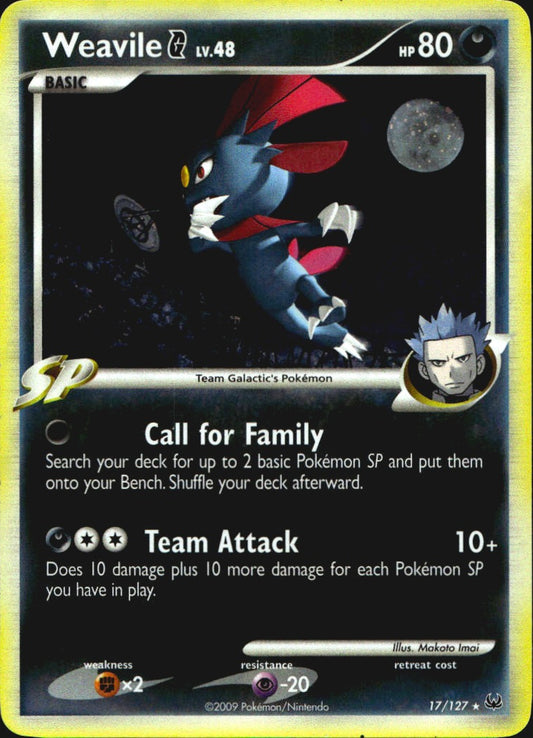 Weavile G 17/127 Platinum Holo Rare Pokemon Near Mint