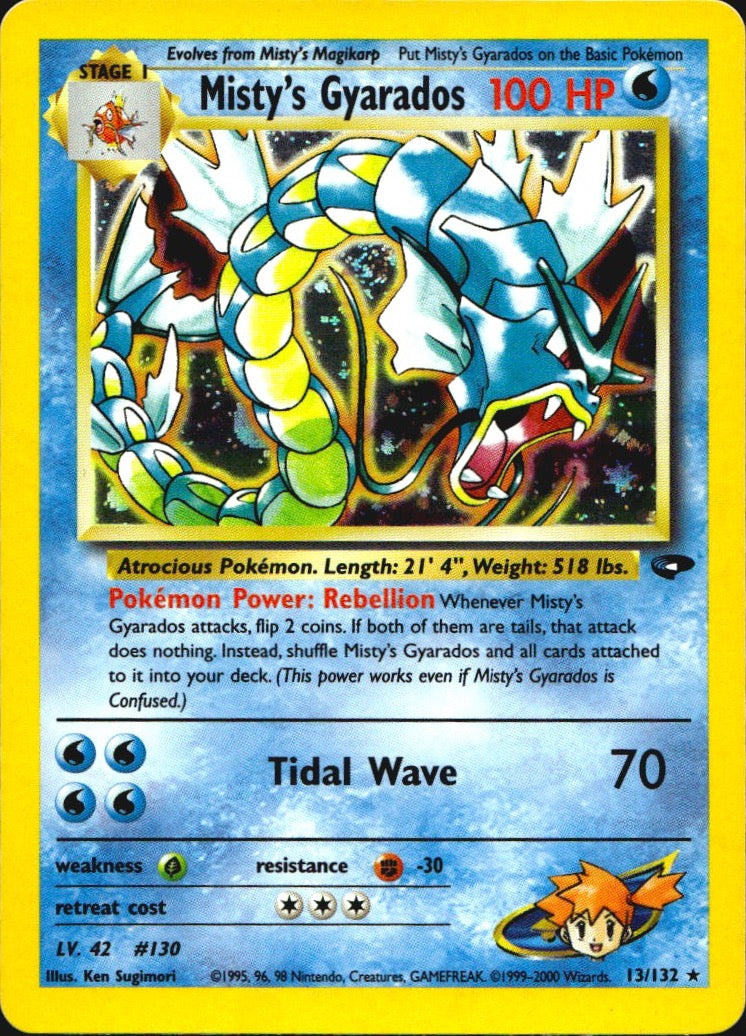 Misty's Gyarados 13/132 Rare Gym Challenge Pokemon Unlimited Holo Near Mint