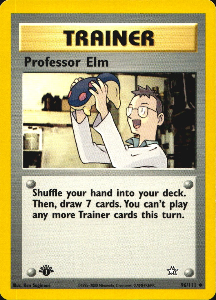 Professor Elm 96/111 Uncommon Neo Genesis Pokemon 1st Edition Near Mint