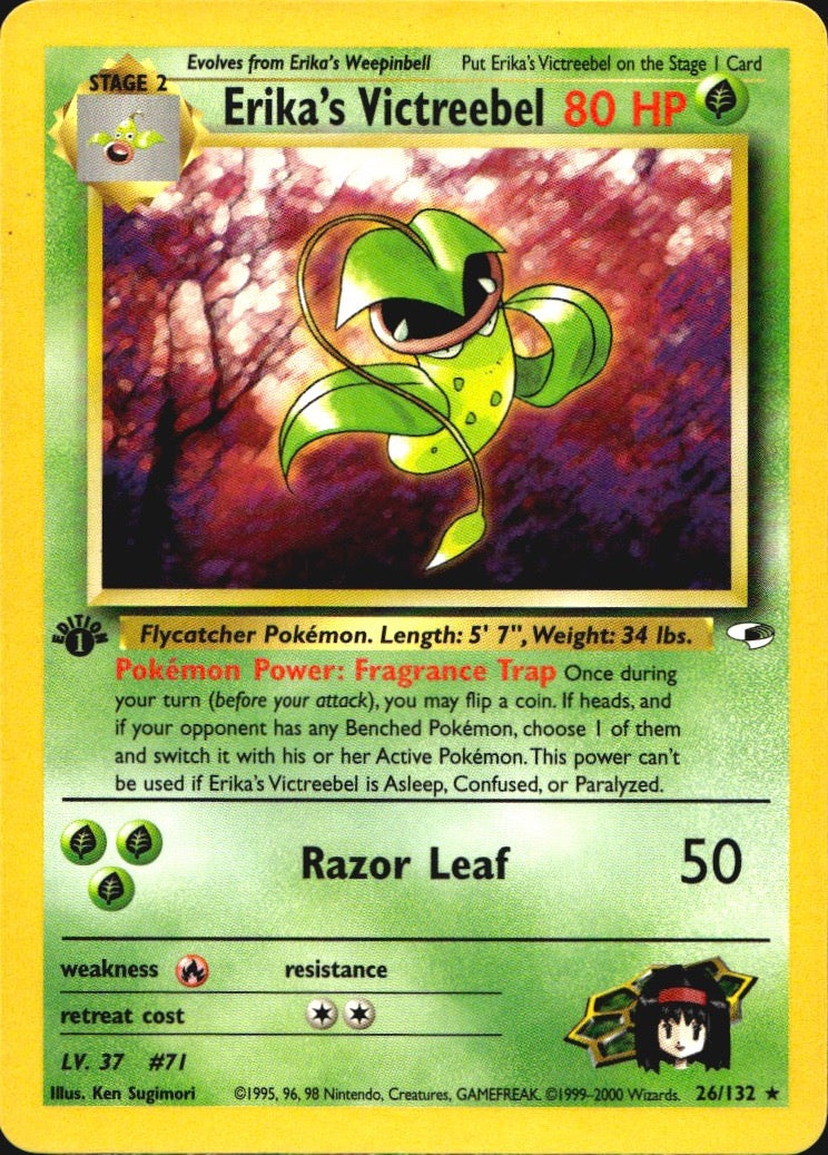 Erika's Victreebel 26/132 Gym Heroes Rare Pokemon 1st Edition Near Mint