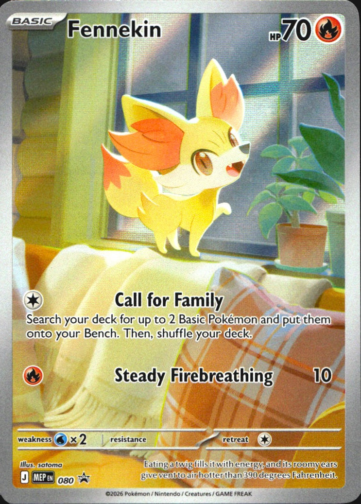 Fennekin 080 Holo Promo ME: Mega Evolution Promo Pokemon Near Mint