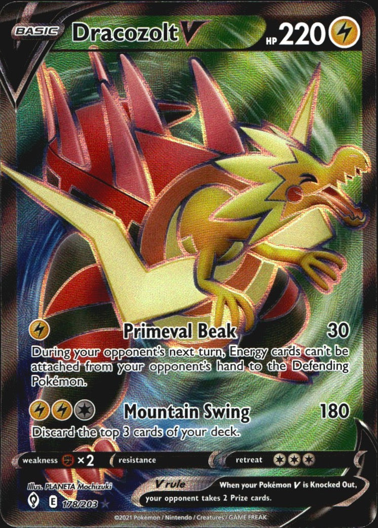 Dracozolt V 178/203 Evolving Skies Ultra Rare Pokemon Holo Near Mint
