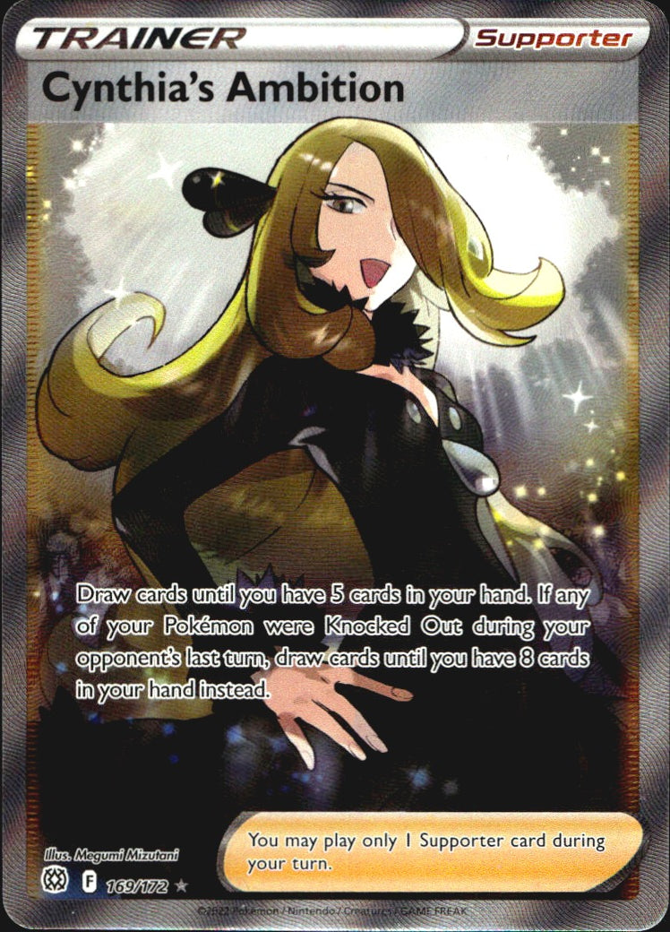 Cynthia's Ambition 169/172 Brilliant Stars Ultra Rare Pokemon Holo Near Mint