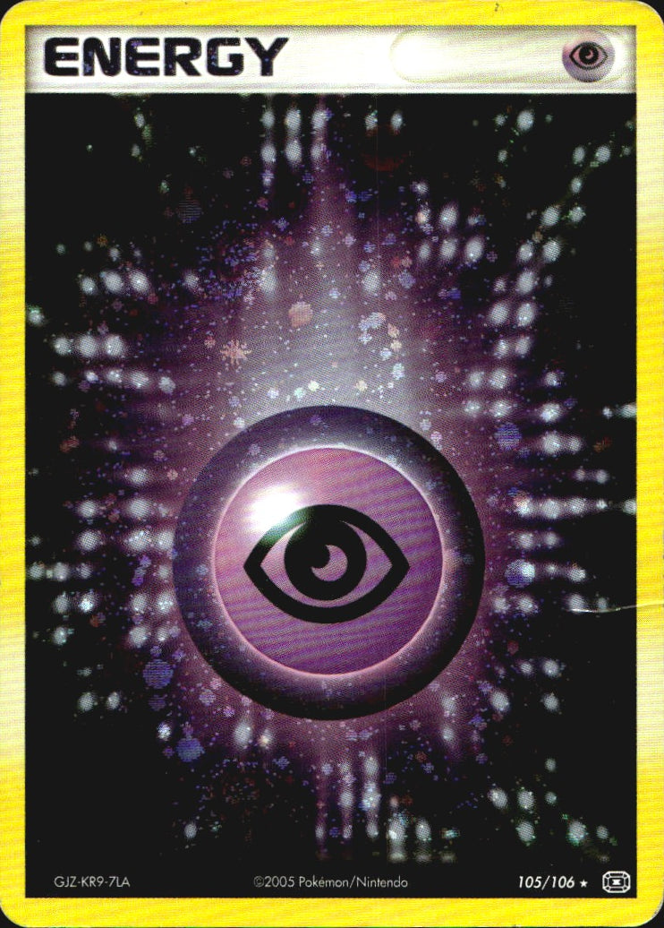Psychic Energy 105/106 Emerald Holo Rare Pokemon Moderately Played