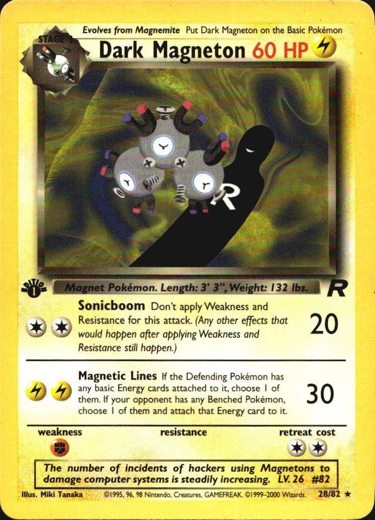 Dark Magneton 28/82 Team Rocket Rare Pokemon 1st Edition Near Mint