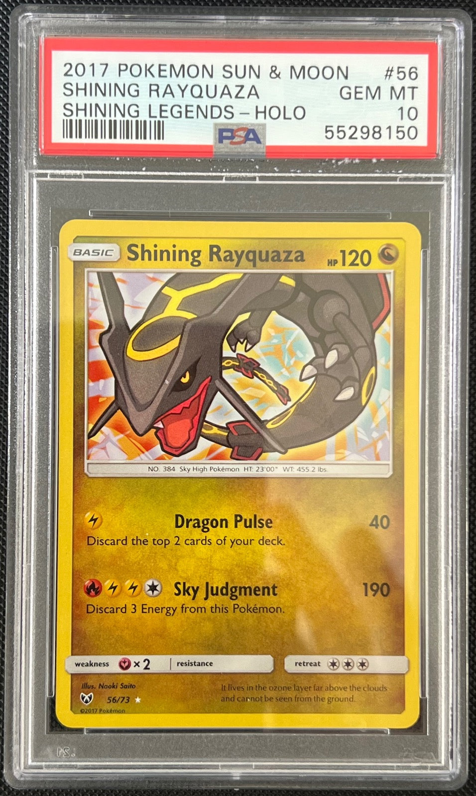Shining Rayquaza Holo 56/73 Shining Legends Pokemon PSA 10