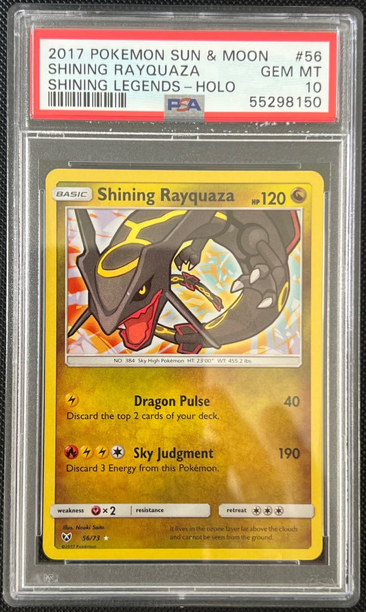 Shining Rayquaza Holo 56/73 Shining Legends Pokemon PSA 10