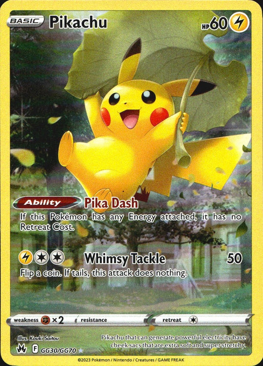 Pikachu GG30/GG70 Holo Crown Zenith Galarian Gallery Pokemon NM