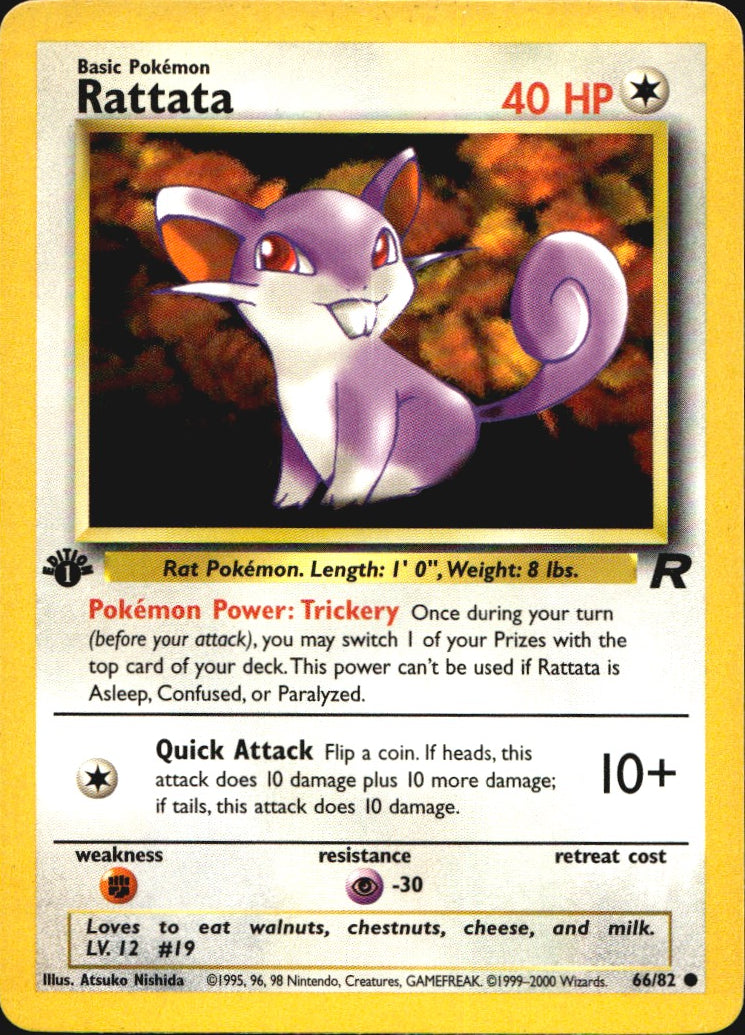 Rattata 66/82 Team Rocket Common Pokemon 1st Edition Near Mint