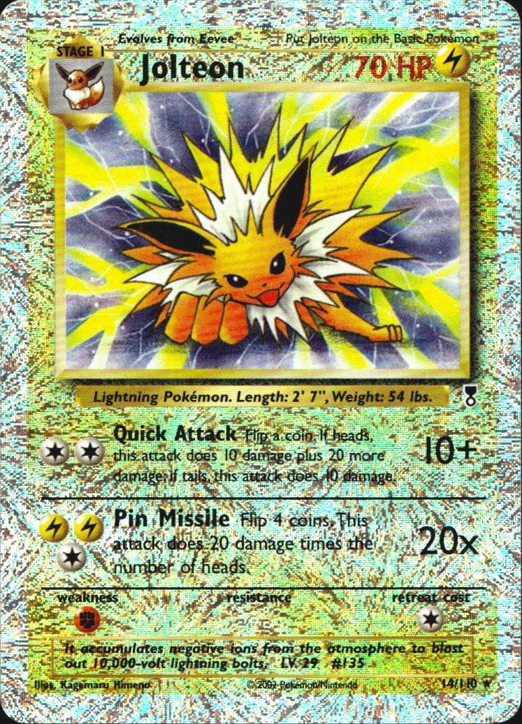 Jolteon 14/110 Legendary Collection Rare Pokemon Reverse Holo Lightly Played