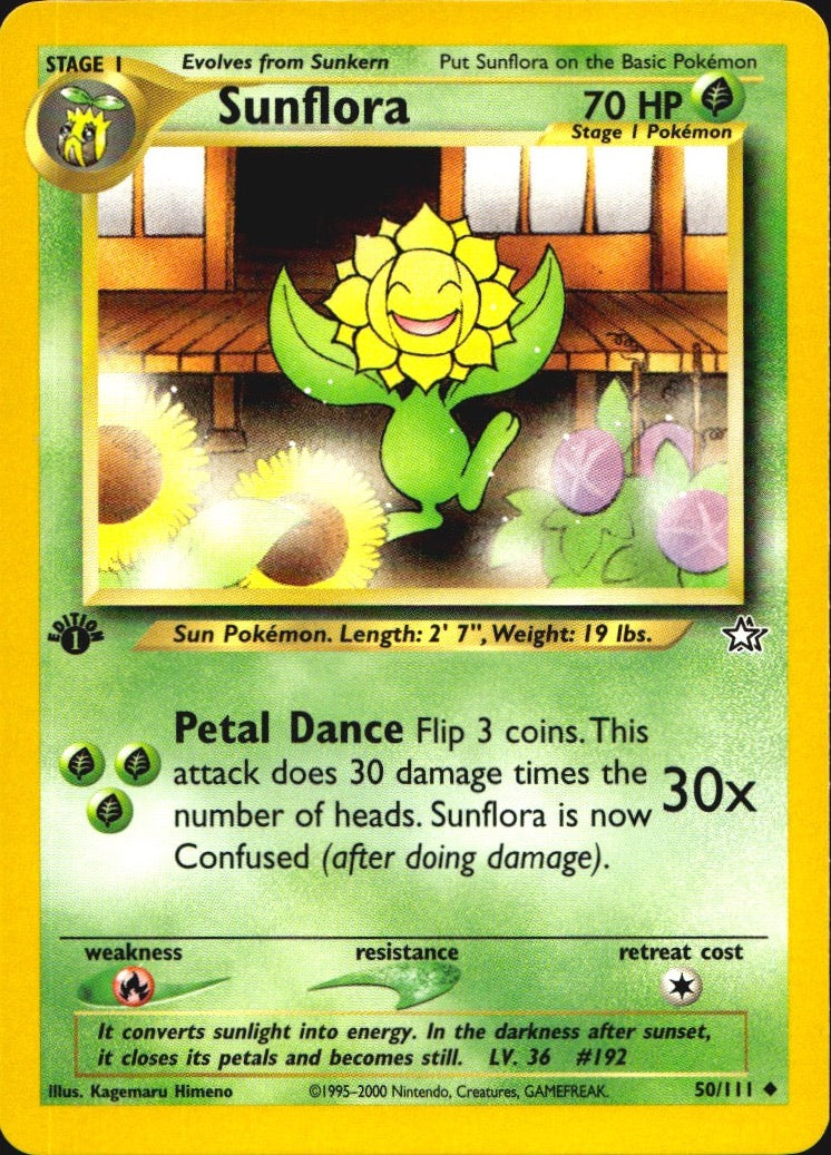 Sunflora 50/111 Uncommon Neo Genesis Pokemon 1st Edition Near Mint