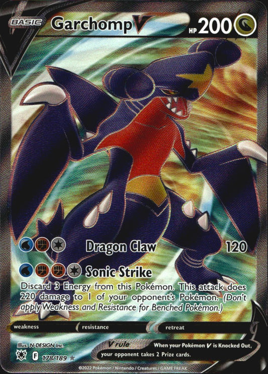 Garchomp V 178/189 Ultra Rare Astral Radiance Pokemon Near Mint