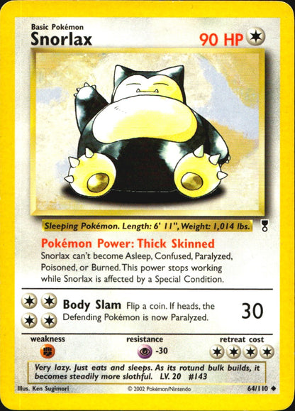 Snorlax 64/110 Uncommon Legendary Collection Pokemon Lightly Played