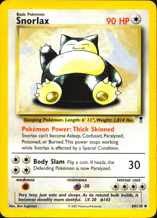 Snorlax 64/110 Uncommon Legendary Collection Pokemon Lightly Played