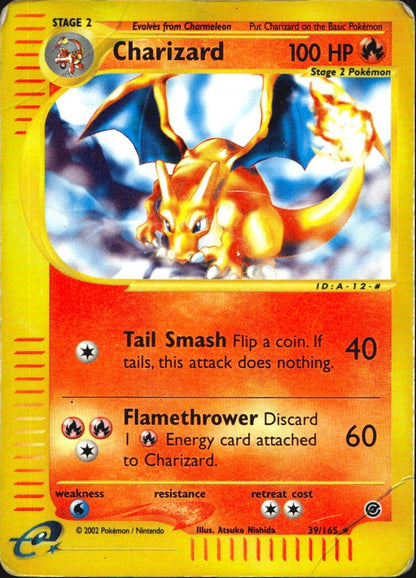 Charizard 39/165 Rare Expedition Base Set Pokemon Reverse Holo Damaged