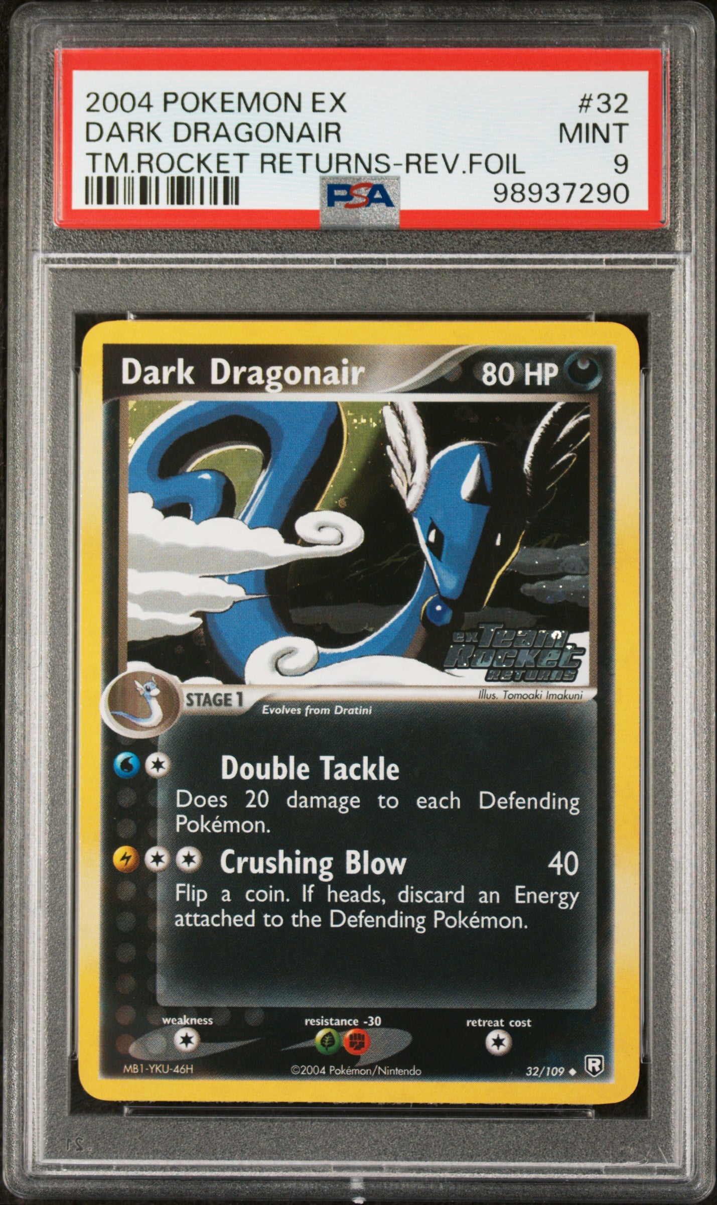 Dark Dragonair Reverse Holo 32/109 Team Rocket Returns Pokemon PSA 9