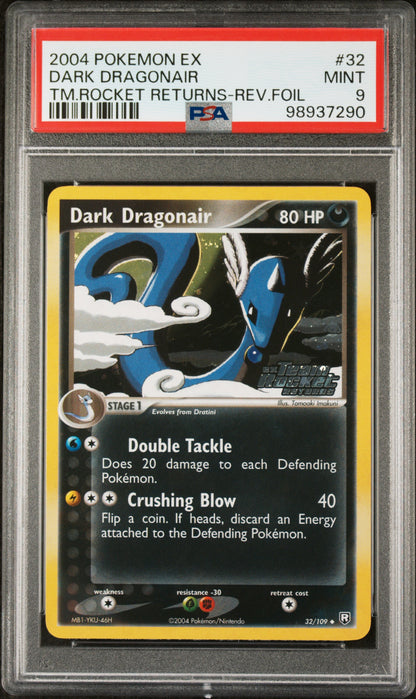 Dark Dragonair Reverse Holo 32/109 Team Rocket Returns Pokemon PSA 9