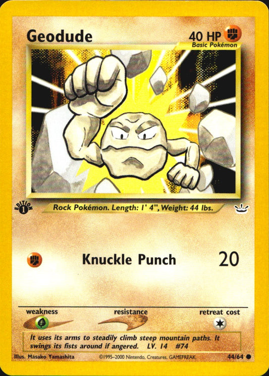 Geodude 44/64 Neo Revelation Common Pokemon 1st Edition Near Mint