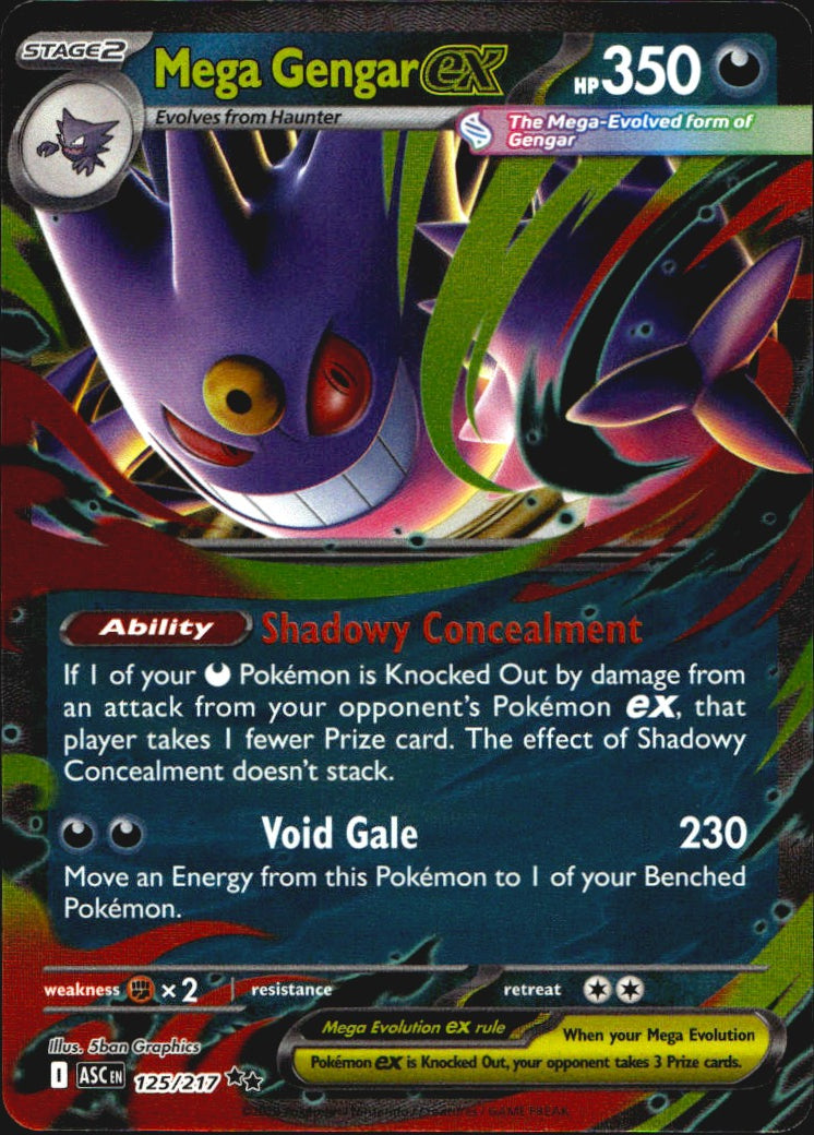Mega Gengar ex 125/217 Ascended Heroes Double Rare Pokemon Holo Near Mint