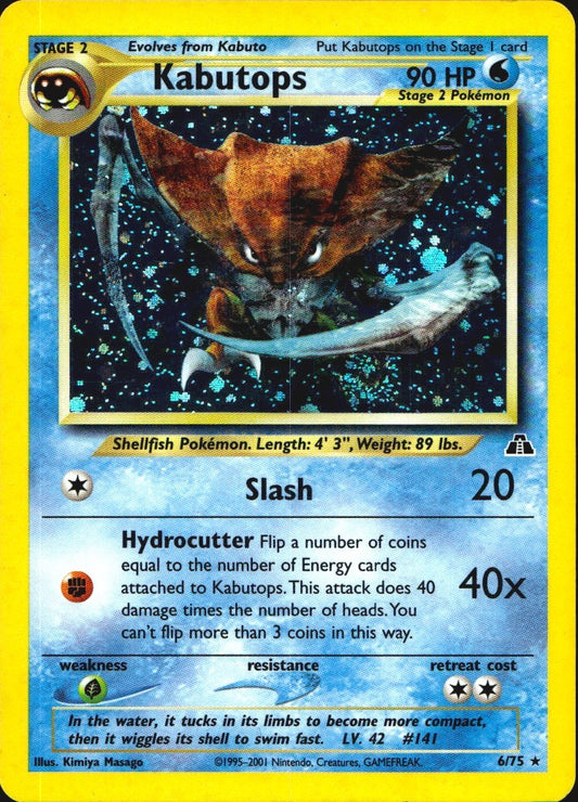 Kabutops 6/75 Holo Rare Neo Discovery Pokemon Lightly Played