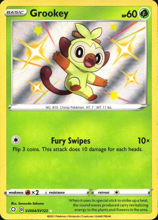 Grookey SV004/SV122 Shiny Rare Shining Fates Shiny Vault Pokemon Near Mint